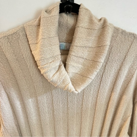 FREE PEOPLE L Wanda rib cowl neck woman Natural stretch oversized maxi dress - Picture 7 of 15